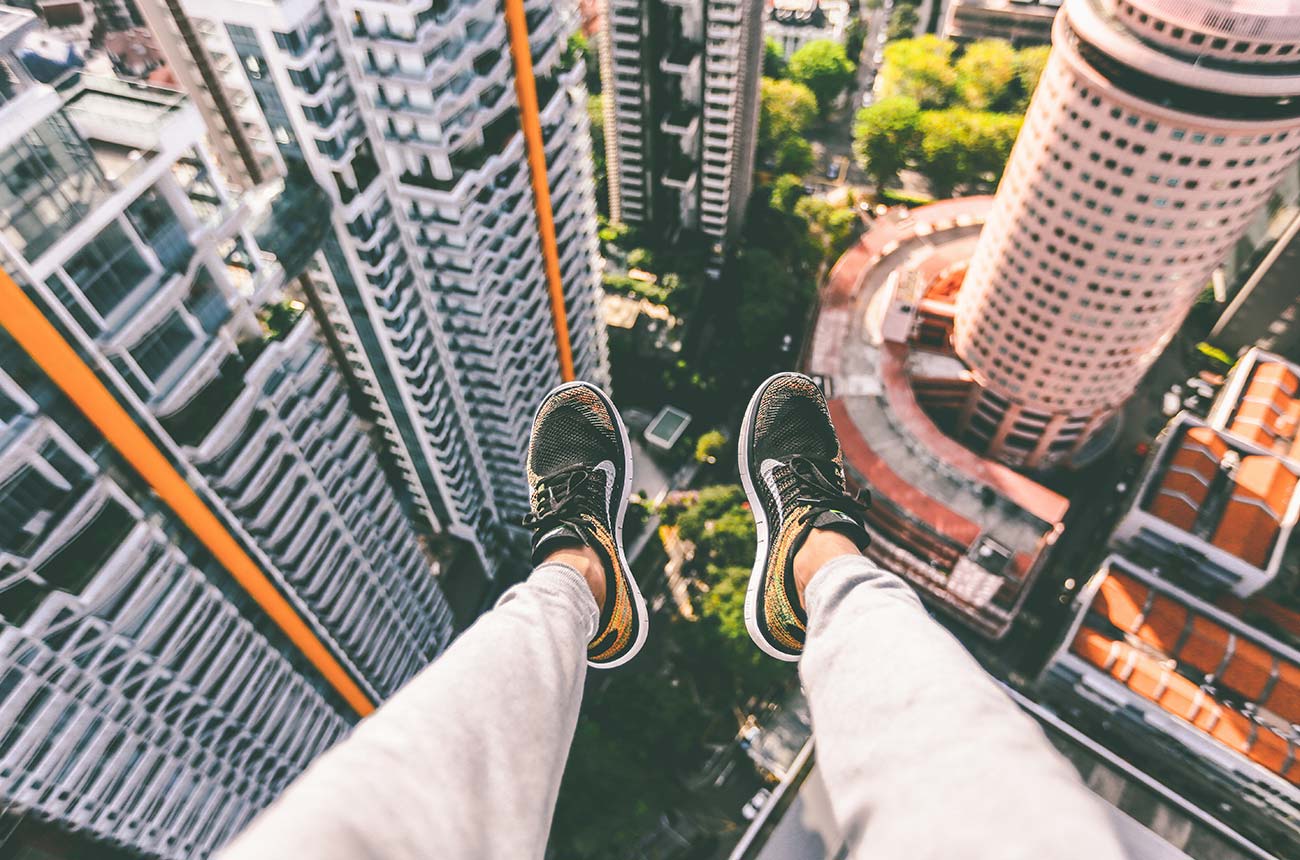 Aerial cityscape view